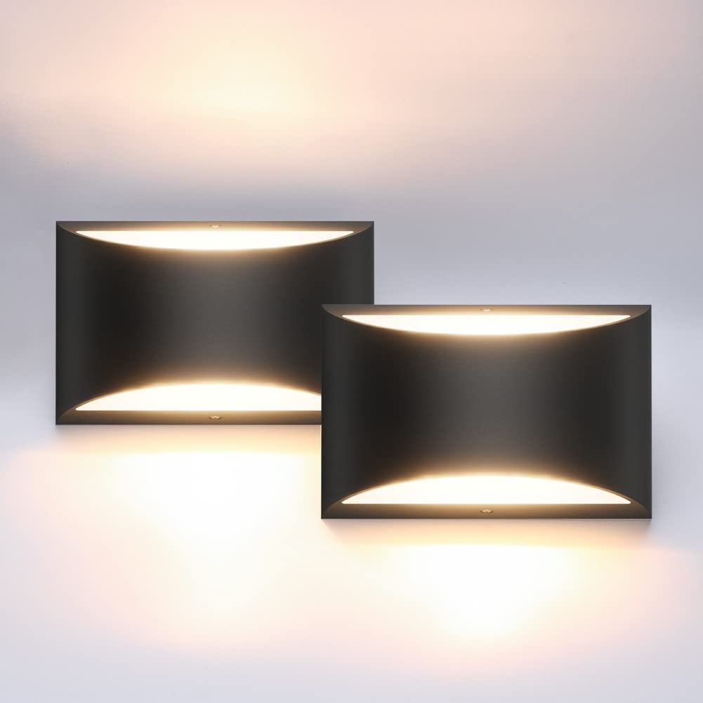 Aipsun Black Modern LED Wall Sconce Indoor Wall Lights 1 Pack Hardwired Up and Down Wall Mount Light for Living Room Bedroom Hallway Corridor Conservatory Warm White 3000K(with G9 Bulbs)