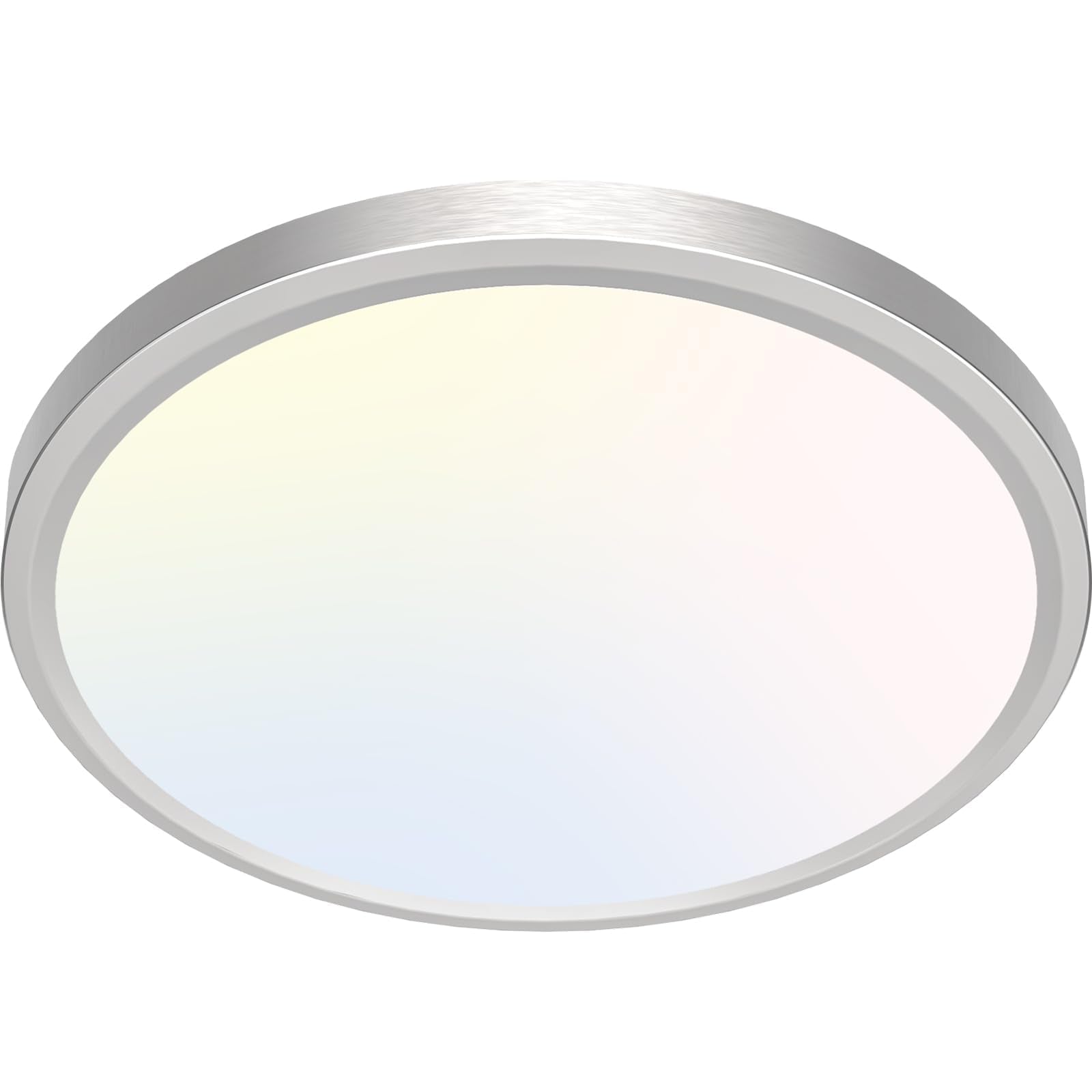 zemty 6-Pack 12-Inch LED Flush Mount Ceiling Lights, 24W 3200Lumens 5 CCT Adjustable (3000K-6500K), Round Flat Light Fixture for Bedroom Kitchen Bathroom Hallway (White)