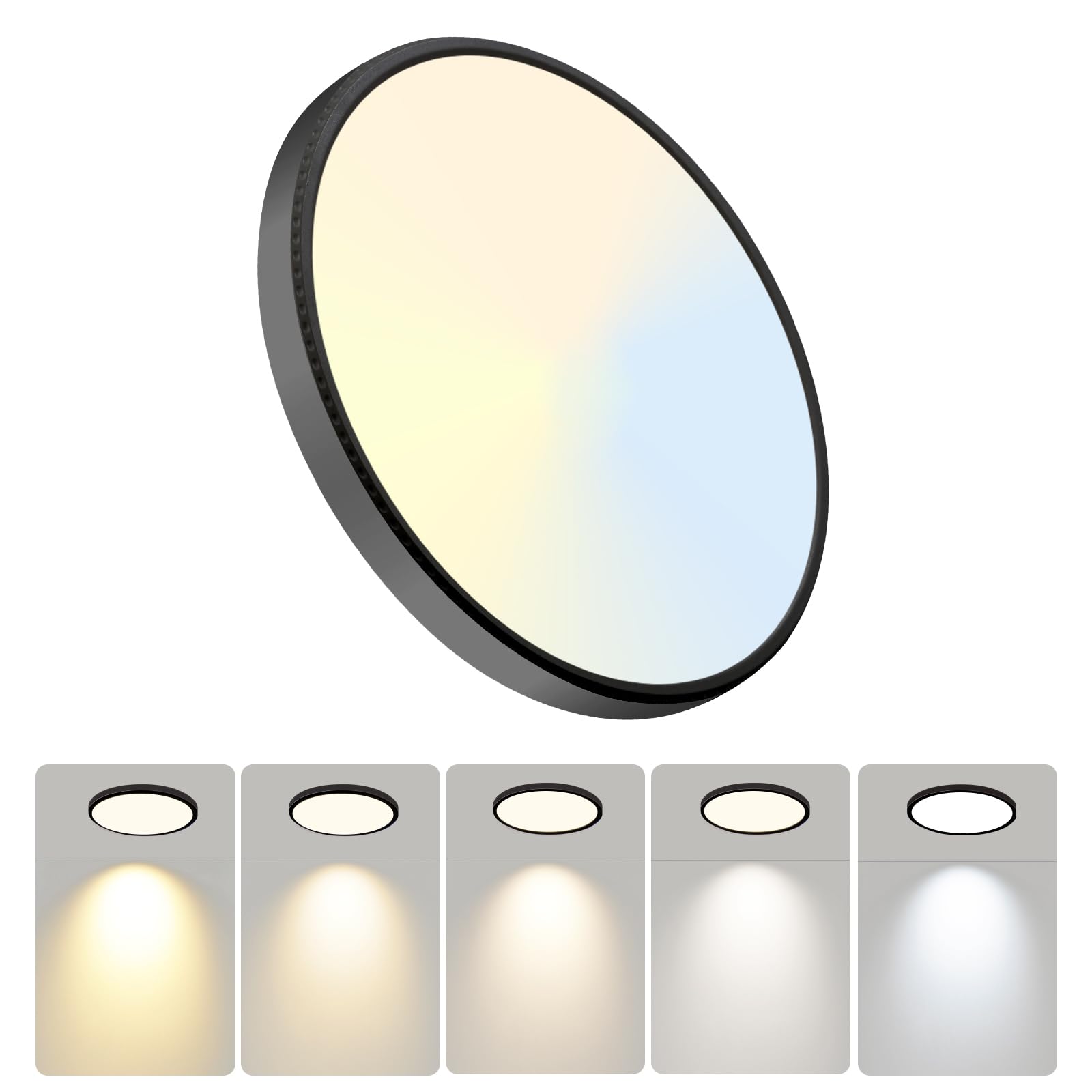 WKONCLDY 6PACK 3200lm LED Flush Mount Ceiling Light, Super Slim 12 inch LED Ceiling Light, 5000K Daylight LED Ceiling Light for Bedroom, Living Room, Dining Room, Garage and Office (White, Six Pack)