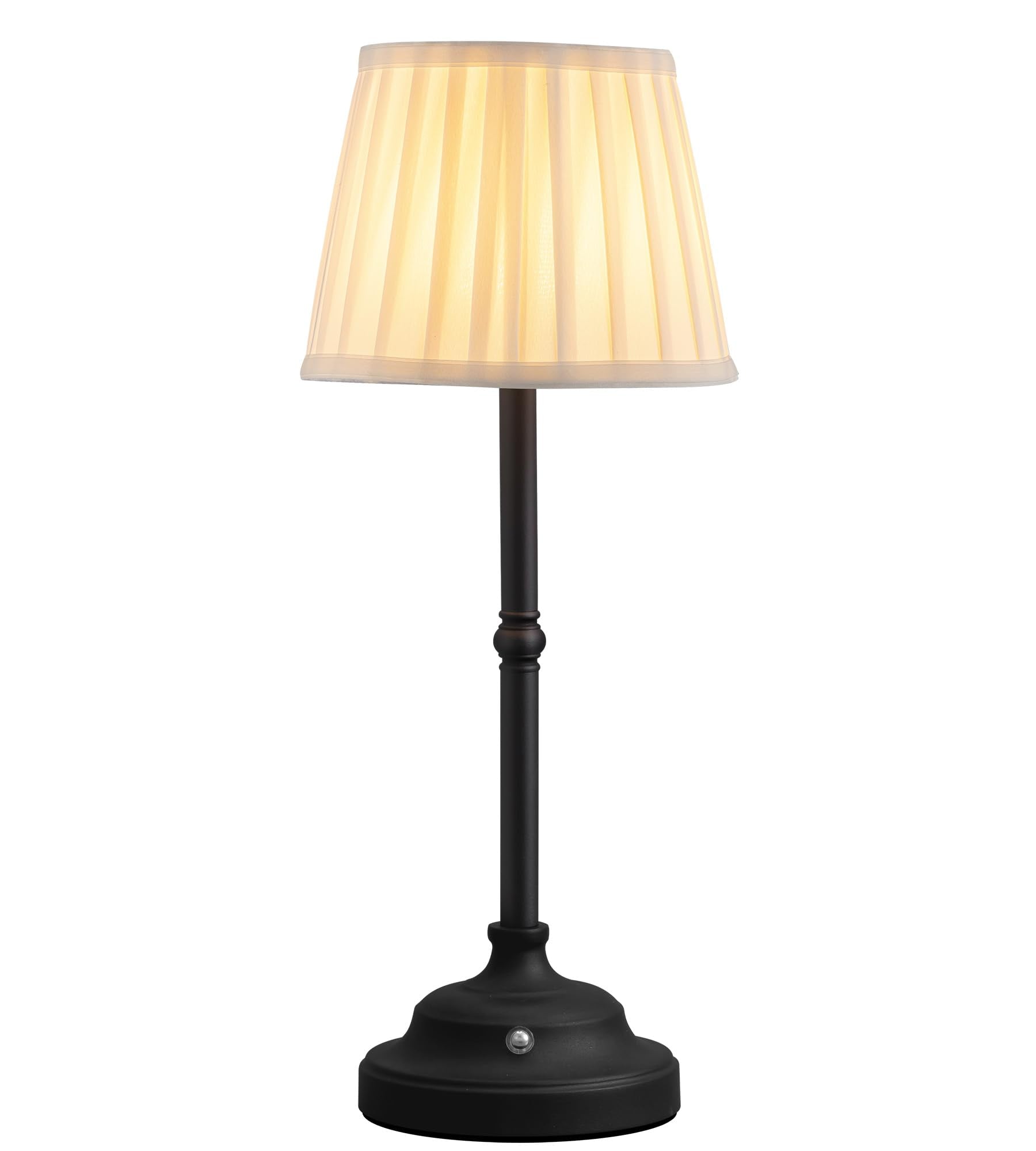 KDG Portables Cordless Table Lamp, Fabric Shade Desk Lamp, 4000mAh Rechargeable Battery Powered Lighting, Dimmable Light for Dining Room, Bedroom, Bedside, Bar, Night Light, Camping, Balcony (Gold)