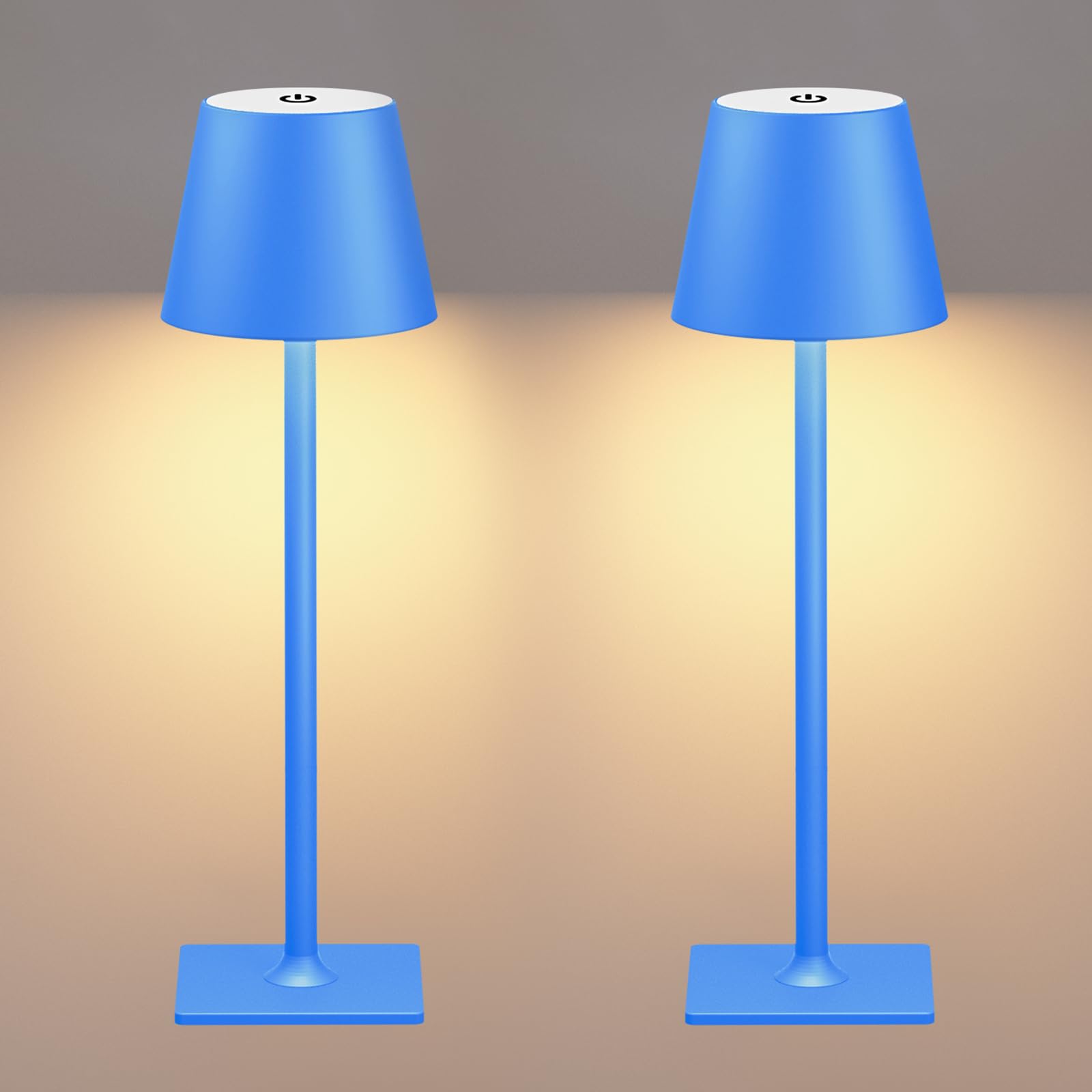 Yogaret 2 Pack Gold Rechargeable Table Lamps,Cordless Lamp with 6000mAh Battery Operated,Wireless Lamp for Restaurant Home Dinner Dining Kitchen Outdoor Patio,Waterproof & Portable