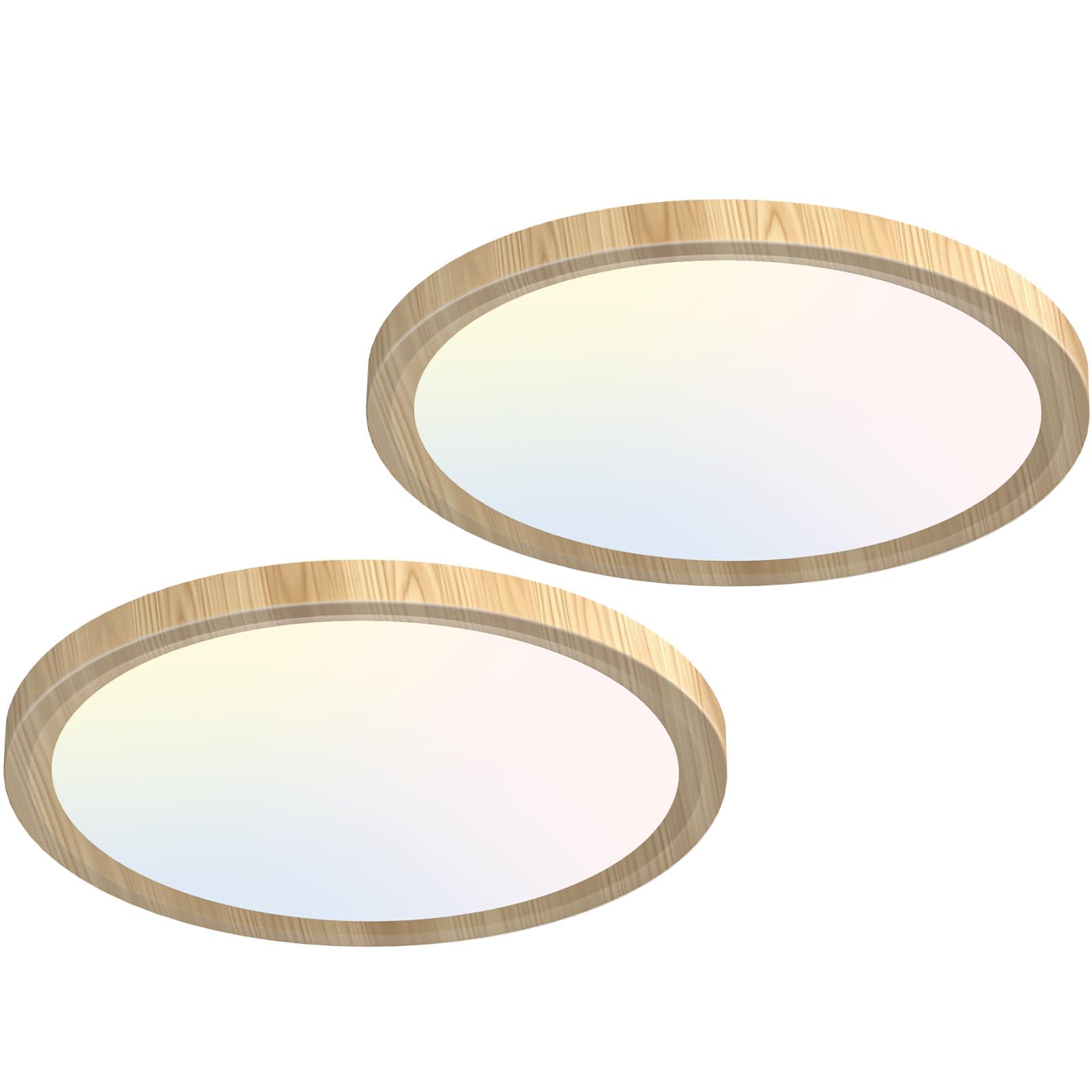 zemty 6-Pack 12-Inch LED Flush Mount Ceiling Lights, 24W 3200Lumens 5 CCT Adjustable (3000K-6500K), Round Flat Light Fixture for Bedroom Kitchen Bathroom Hallway (White)