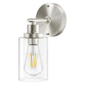 BUTHY Black Wall Sconce Light: Modern Wall Sconces Indoor, LED Wall Light Fixtures with E26 Base and Clear Glass Shade, Sconces Wall Lighting for Hallway, Bedroom, Living Room, and Mirror