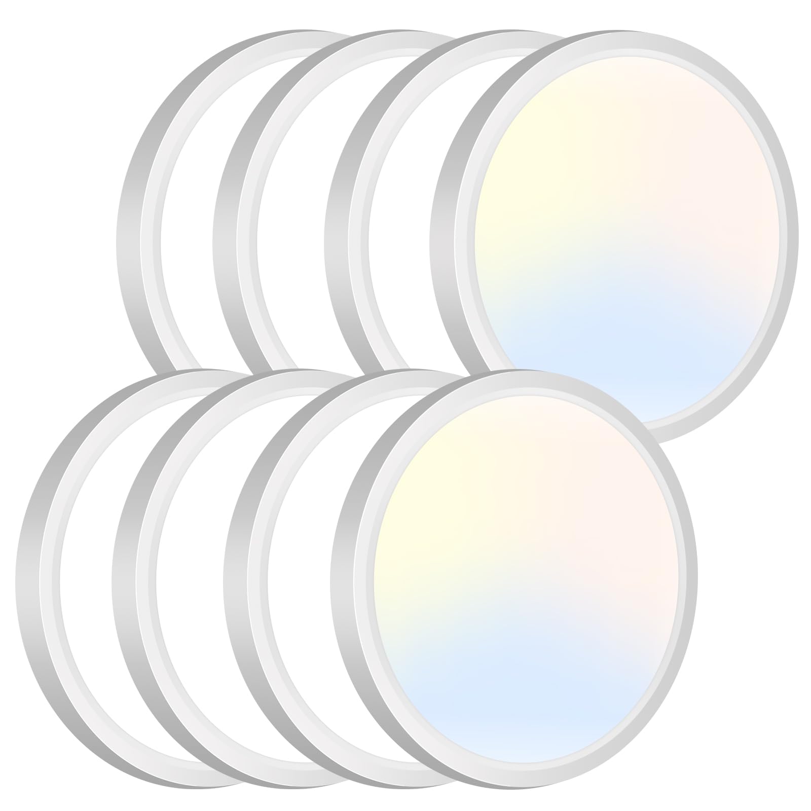 zemty 6-Pack 12-Inch LED Flush Mount Ceiling Lights, 24W 3200Lumens 5 CCT Adjustable (3000K-6500K), Round Flat Light Fixture for Bedroom Kitchen Bathroom Hallway (White)