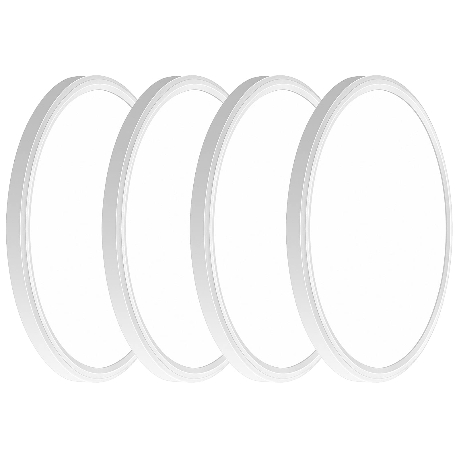 WKONCLDY 6PACK 3200lm LED Flush Mount Ceiling Light, Super Slim 12 inch LED Ceiling Light, 5000K Daylight LED Ceiling Light for Bedroom, Living Room, Dining Room, Garage and Office (White, Six Pack)