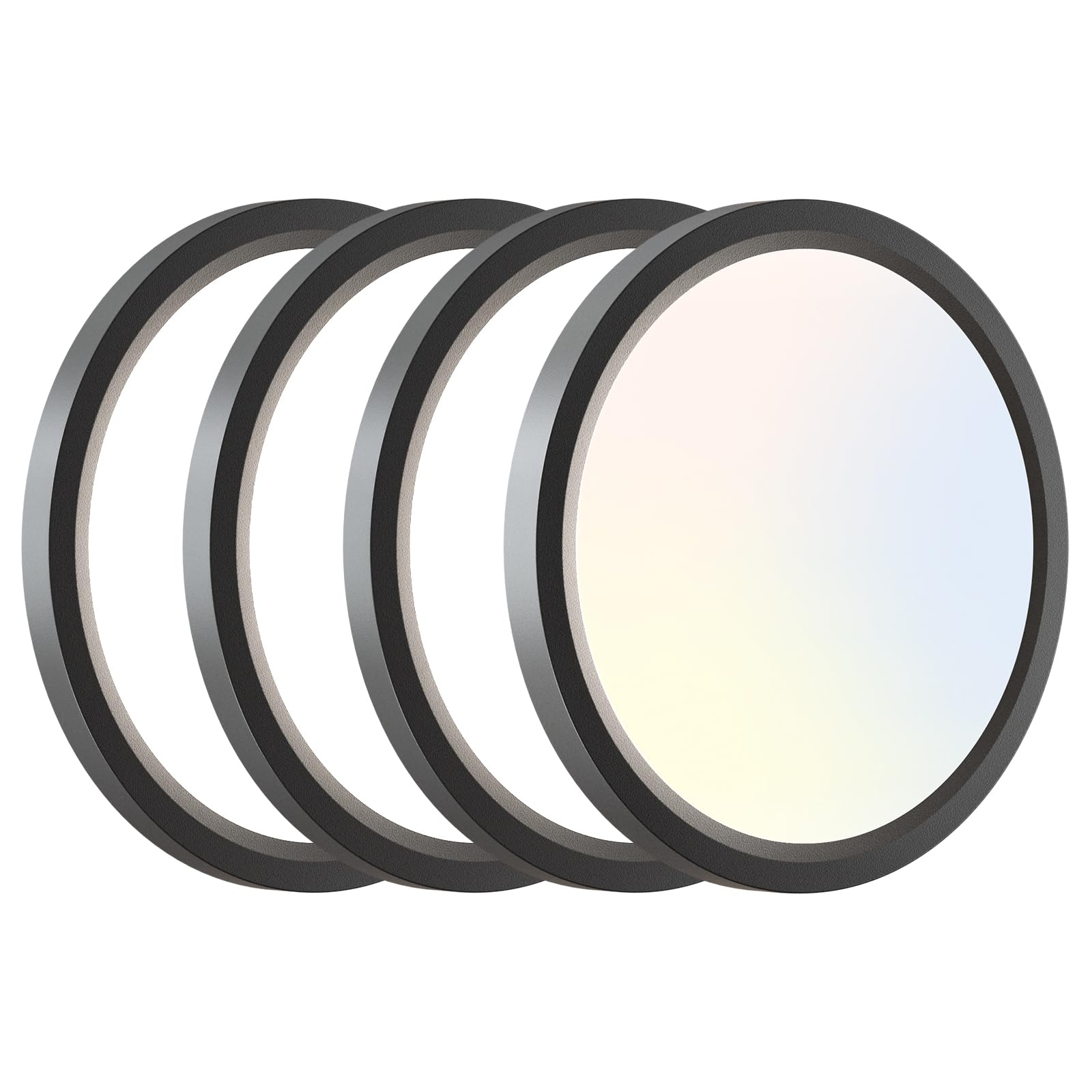 zemty 6-Pack 12-Inch LED Flush Mount Ceiling Lights, 24W 3200Lumens 5 CCT Adjustable (3000K-6500K), Round Flat Light Fixture for Bedroom Kitchen Bathroom Hallway (White)