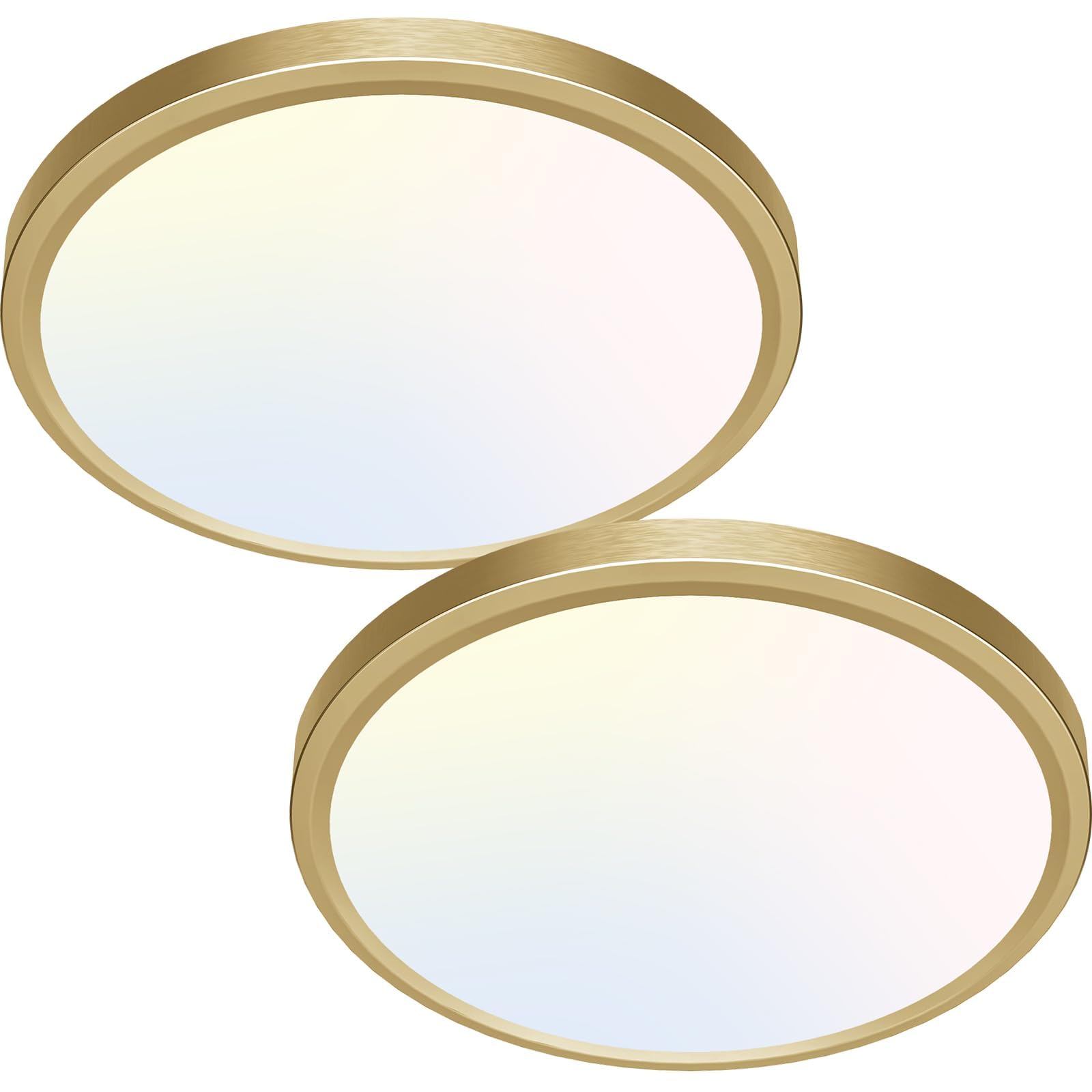 zemty 6-Pack 12-Inch LED Flush Mount Ceiling Lights, 24W 3200Lumens 5 CCT Adjustable (3000K-6500K), Round Flat Light Fixture for Bedroom Kitchen Bathroom Hallway (White)