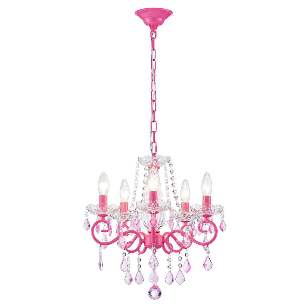 ANJIADENGSHI Mini Crystal Chandelier K9 Crystal Gold Chandelier for Living Room Bedroom Dining Room Kitchen Island Entryway 5 E12 Bulbs High 16.5 in x Diameter 16.9 in, Golden