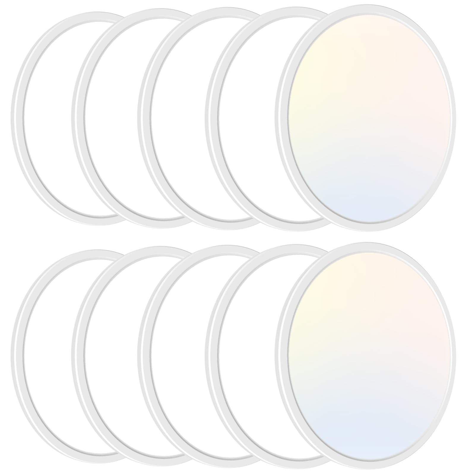 zemty 6-Pack 12-Inch LED Flush Mount Ceiling Lights, 24W 3200Lumens 5 CCT Adjustable (3000K-6500K), Round Flat Light Fixture for Bedroom Kitchen Bathroom Hallway (White)