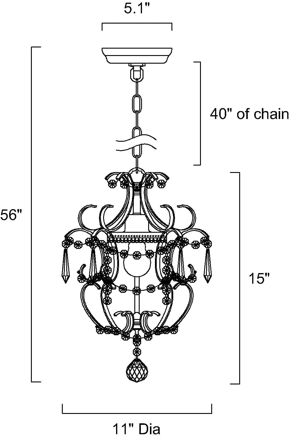 Edvivi Amorette Mini Chandelier Chrome Crystal Chandeliers, 1 Light Modern Elegant Glam Ceiling Light Fixture Chrome, Adjustable Hanging Lighting for Closet, Bedroom, Girls Room, Kitchen Island