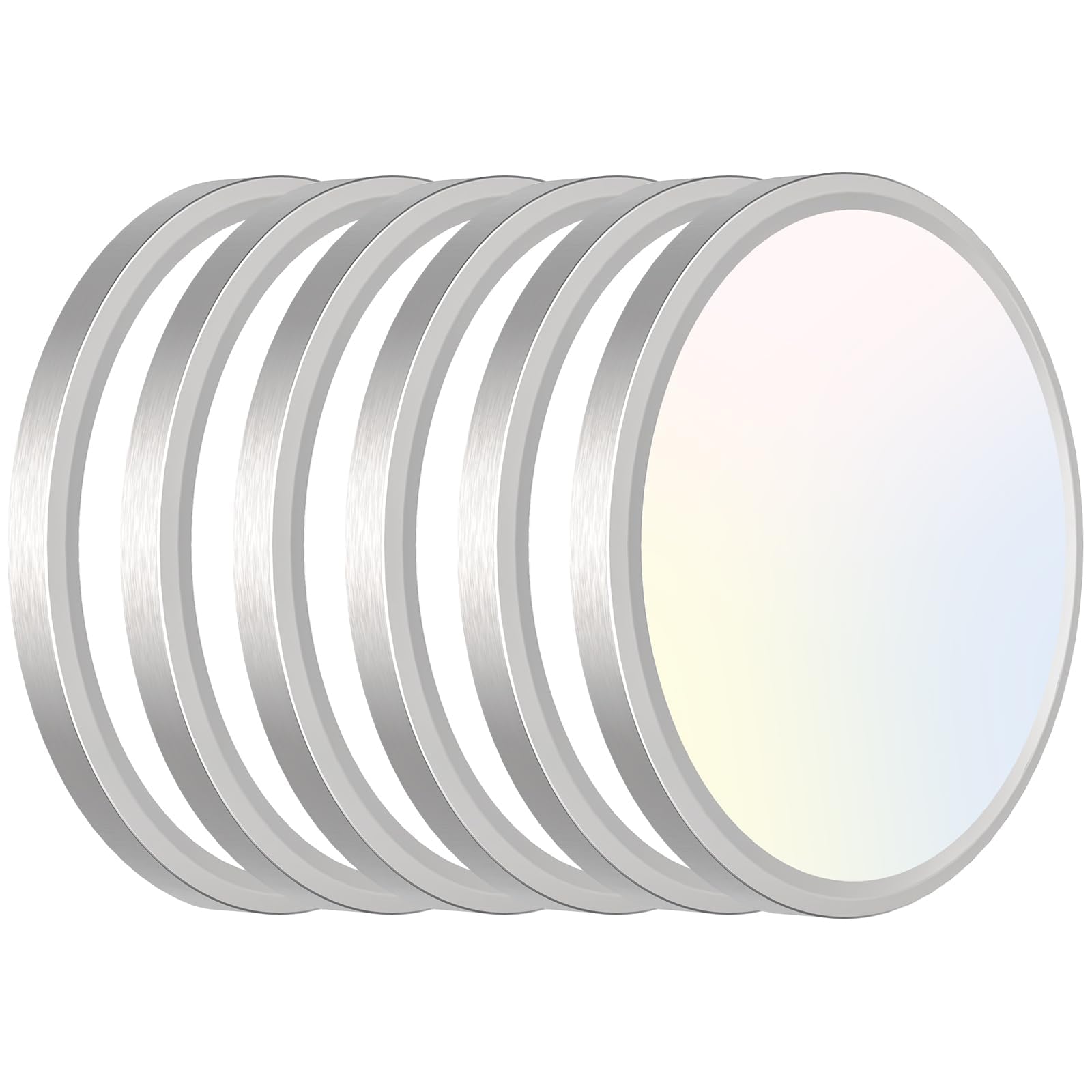 zemty 6-Pack 12-Inch LED Flush Mount Ceiling Lights, 24W 3200Lumens 5 CCT Adjustable (3000K-6500K), Round Flat Light Fixture for Bedroom Kitchen Bathroom Hallway (White)