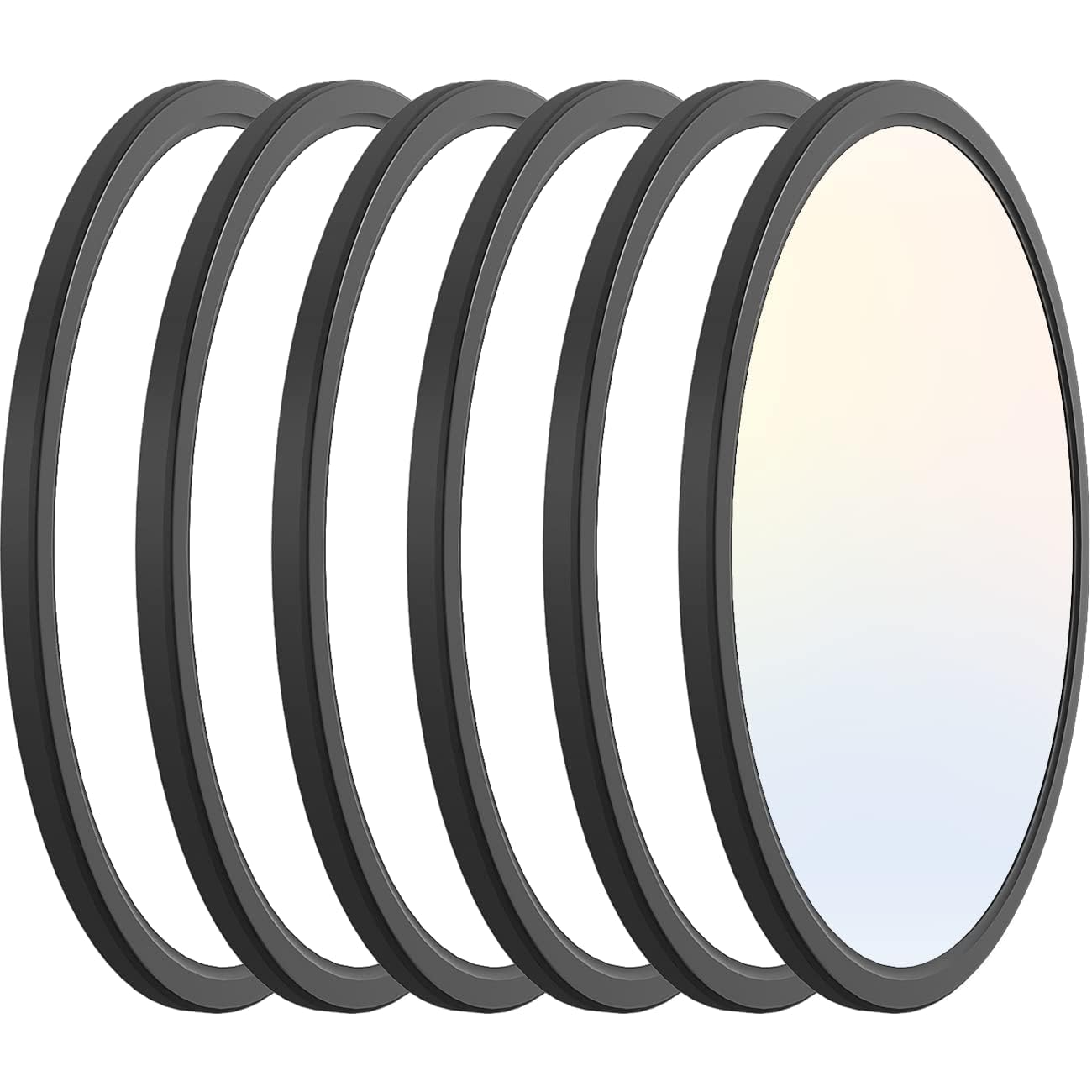 zemty 6-Pack 12-Inch LED Flush Mount Ceiling Lights, 24W 3200Lumens 5 CCT Adjustable (3000K-6500K), Round Flat Light Fixture for Bedroom Kitchen Bathroom Hallway (White)