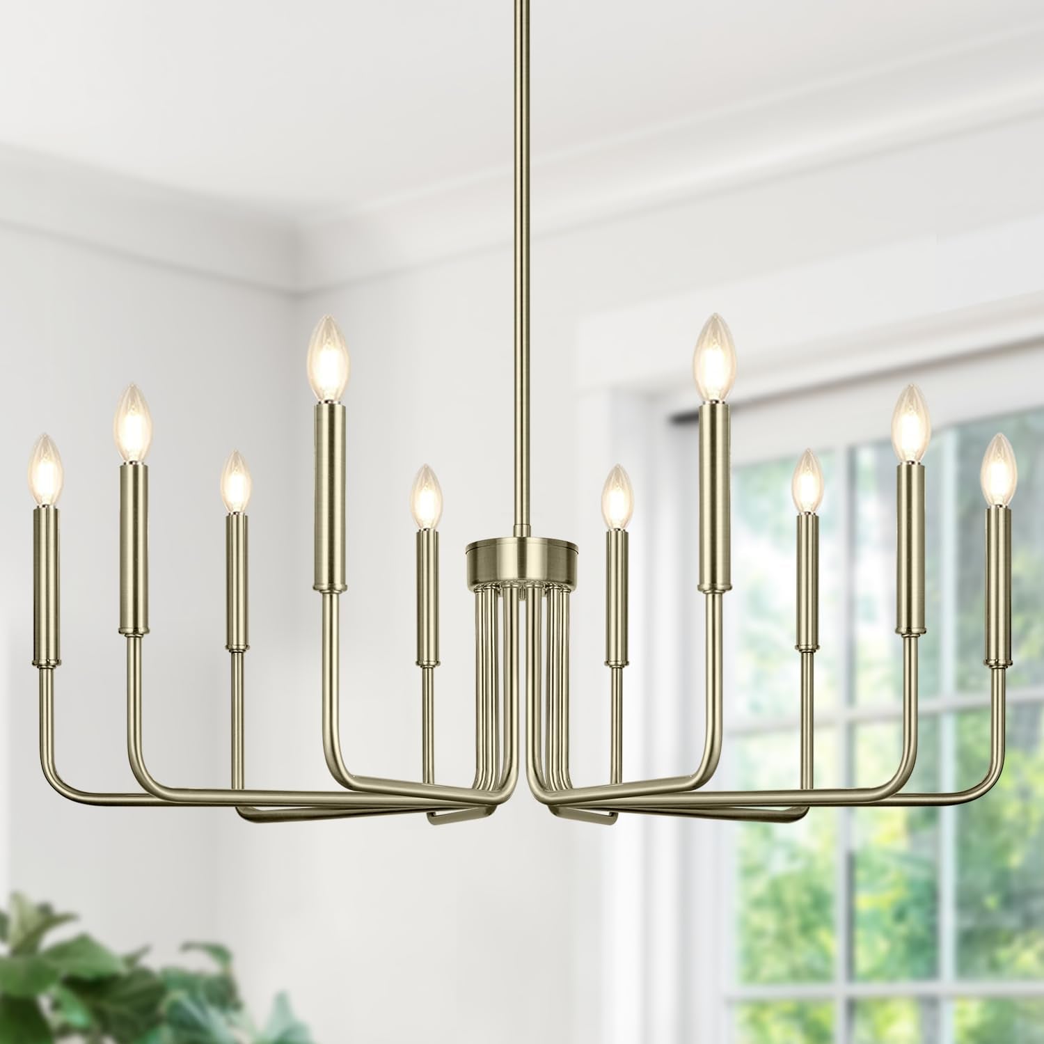 Black Chandelier, 6-Light Farmhouse Chandelier for Dining Room Lighting Fixtures Hanging, Dining Light Fixtures Industrial Modern Chandelier for Bedroom, Foyer, Hall, Kitchen, Living Room and Entryway