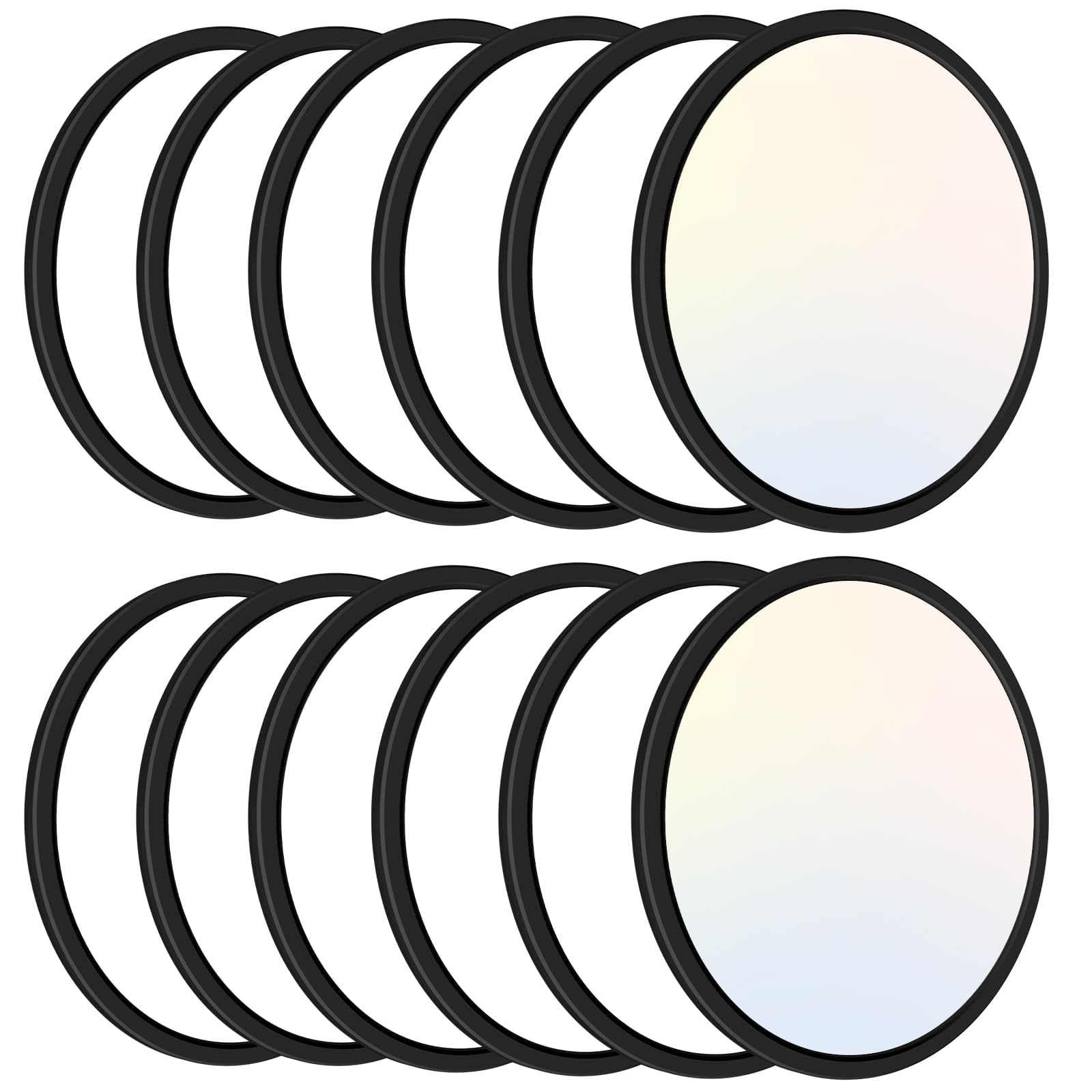 zemty 6-Pack 12-Inch LED Flush Mount Ceiling Lights, 24W 3200Lumens 5 CCT Adjustable (3000K-6500K), Round Flat Light Fixture for Bedroom Kitchen Bathroom Hallway (White)