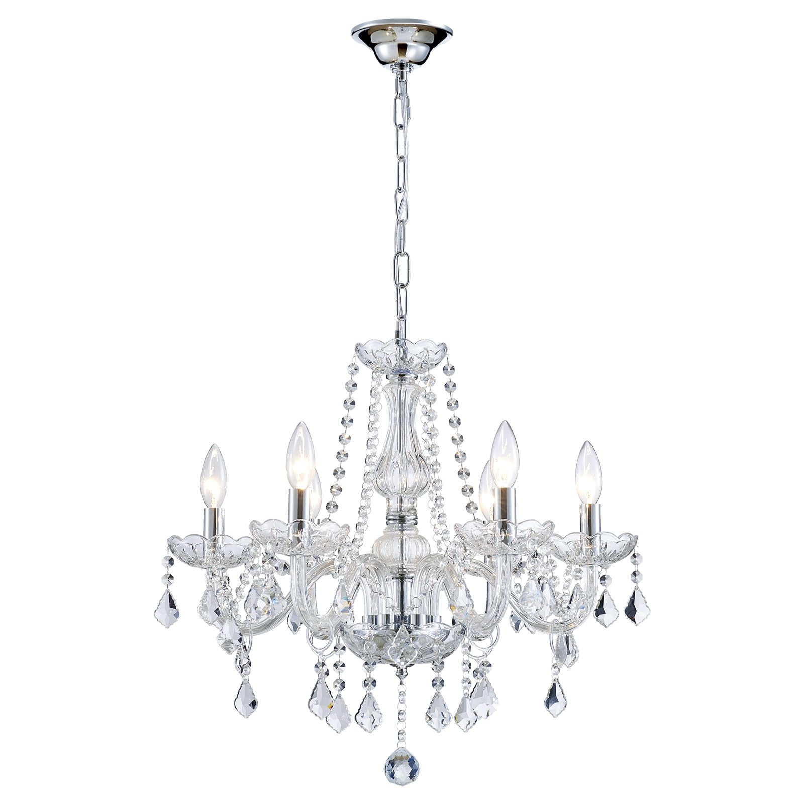 ANJIADENGSHI Mini Crystal Chandelier K9 Crystal Gold Chandelier for Living Room Bedroom Dining Room Kitchen Island Entryway 5 E12 Bulbs High 16.5 in x Diameter 16.9 in, Golden