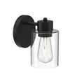 Kalium Wall Sconces Set of Two, Modern Vanity Lights with Double Clear Glass Shade Matte Black Indoor Farmhouse Wall Lights for Bathroom Living Room Bedroom Mirror Hallway Bulb E26 Base (2PCS)