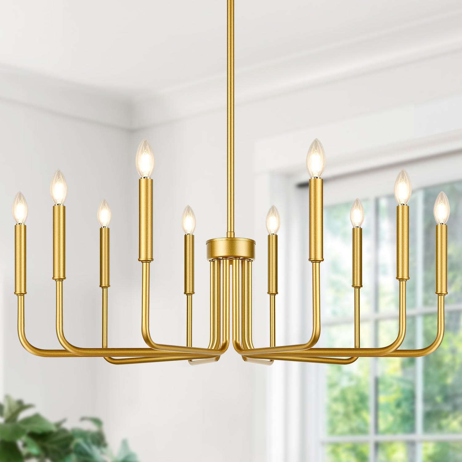 Black Chandelier, 6-Light Farmhouse Chandelier for Dining Room Lighting Fixtures Hanging, Dining Light Fixtures Industrial Modern Chandelier for Bedroom, Foyer, Hall, Kitchen, Living Room and Entryway
