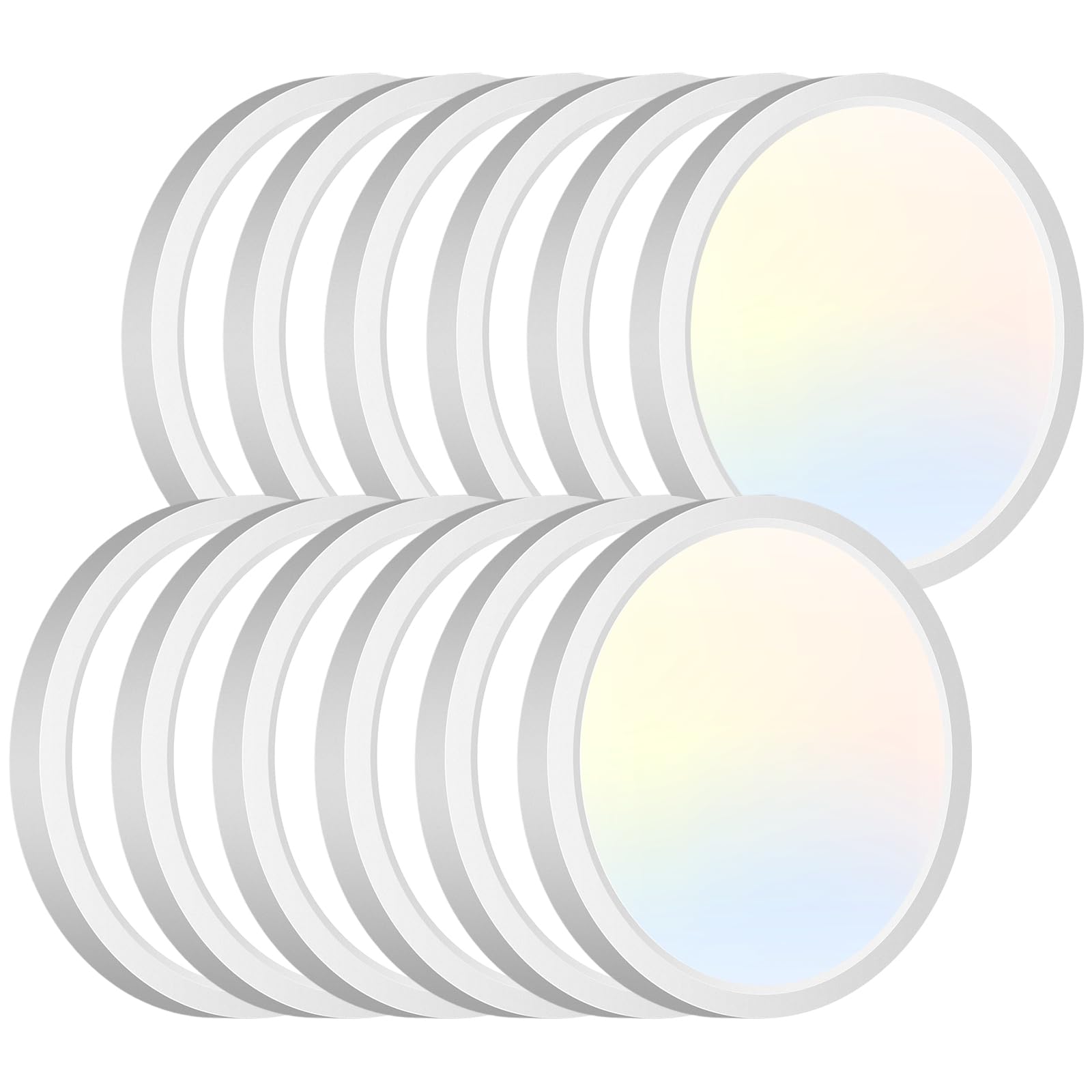 zemty 6-Pack 12-Inch LED Flush Mount Ceiling Lights, 24W 3200Lumens 5 CCT Adjustable (3000K-6500K), Round Flat Light Fixture for Bedroom Kitchen Bathroom Hallway (White)