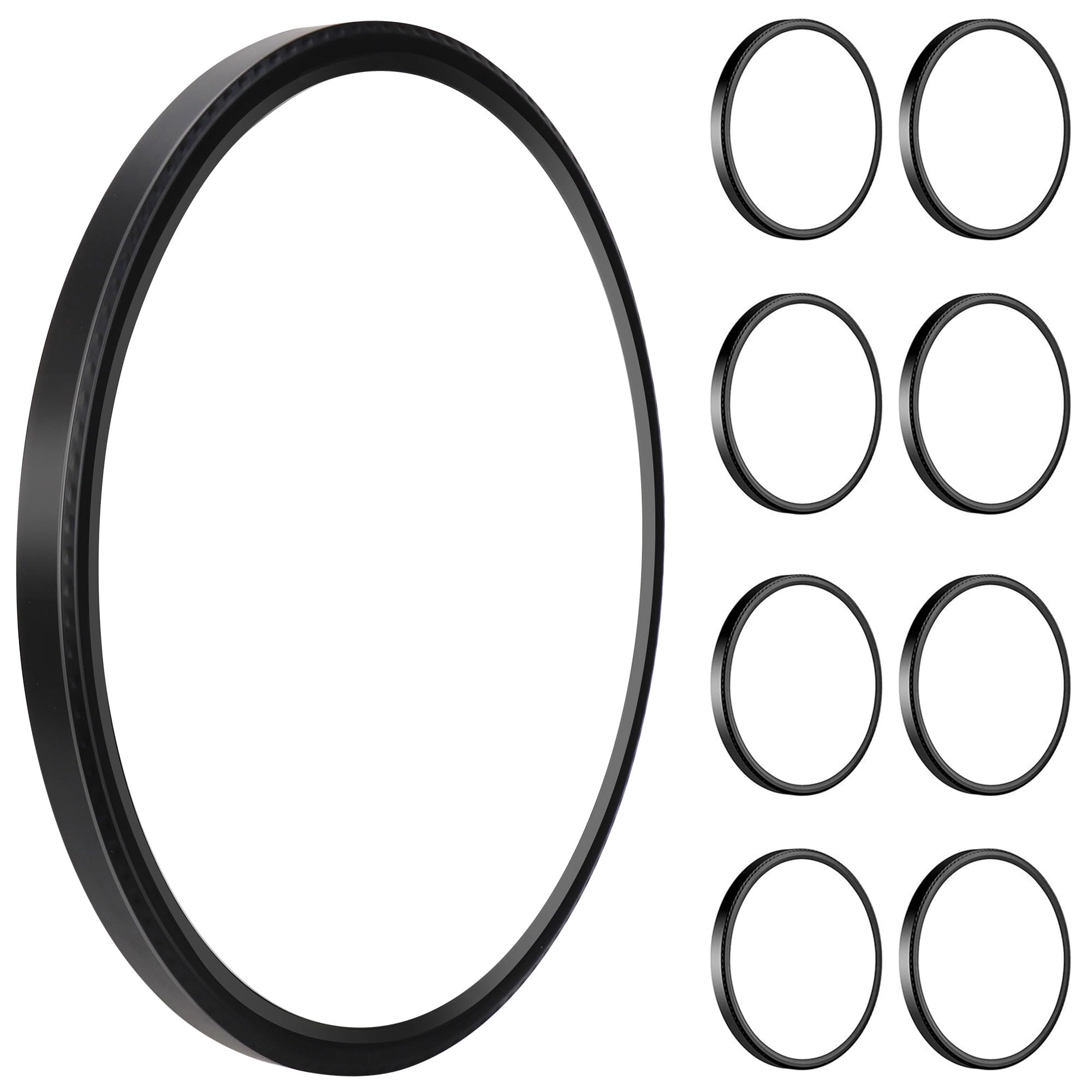 WKONCLDY 6Pack 3200lm LED Flush Mount Ceiling Light, Super Slim 12 inch LED Ceiling Light, 5000K LED Ceiling Light for Bedroom, Living Room, Dining Room (Black, Six Pack)
