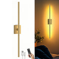 iThird Battery Operated Wall Sconces Set of 2: 10000mAh Rechargeable Wall Lights with Remote Control, 360° Rotate Wireless Wall Scone Decor for TV/Mirror Bedroom Living Room, 31.5 Inch, Black