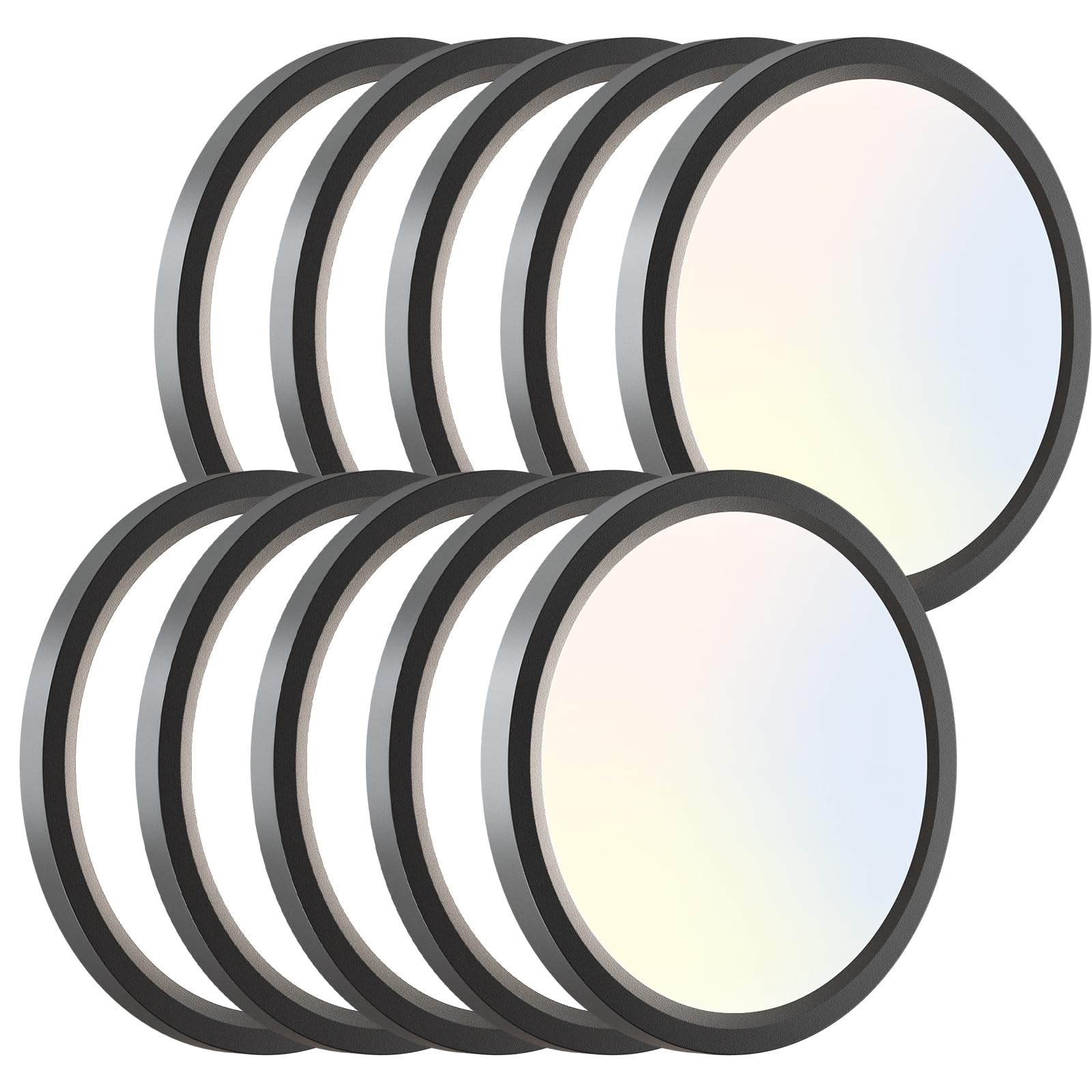 zemty 6-Pack 12-Inch LED Flush Mount Ceiling Lights, 24W 3200Lumens 5 CCT Adjustable (3000K-6500K), Round Flat Light Fixture for Bedroom Kitchen Bathroom Hallway (White)