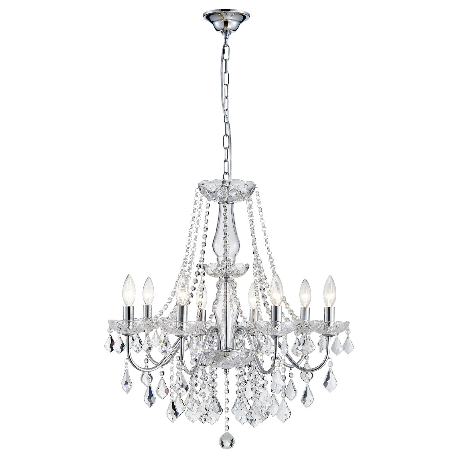 ANJIADENGSHI Mini Crystal Chandelier K9 Crystal Gold Chandelier for Living Room Bedroom Dining Room Kitchen Island Entryway 5 E12 Bulbs High 16.5 in x Diameter 16.9 in, Golden