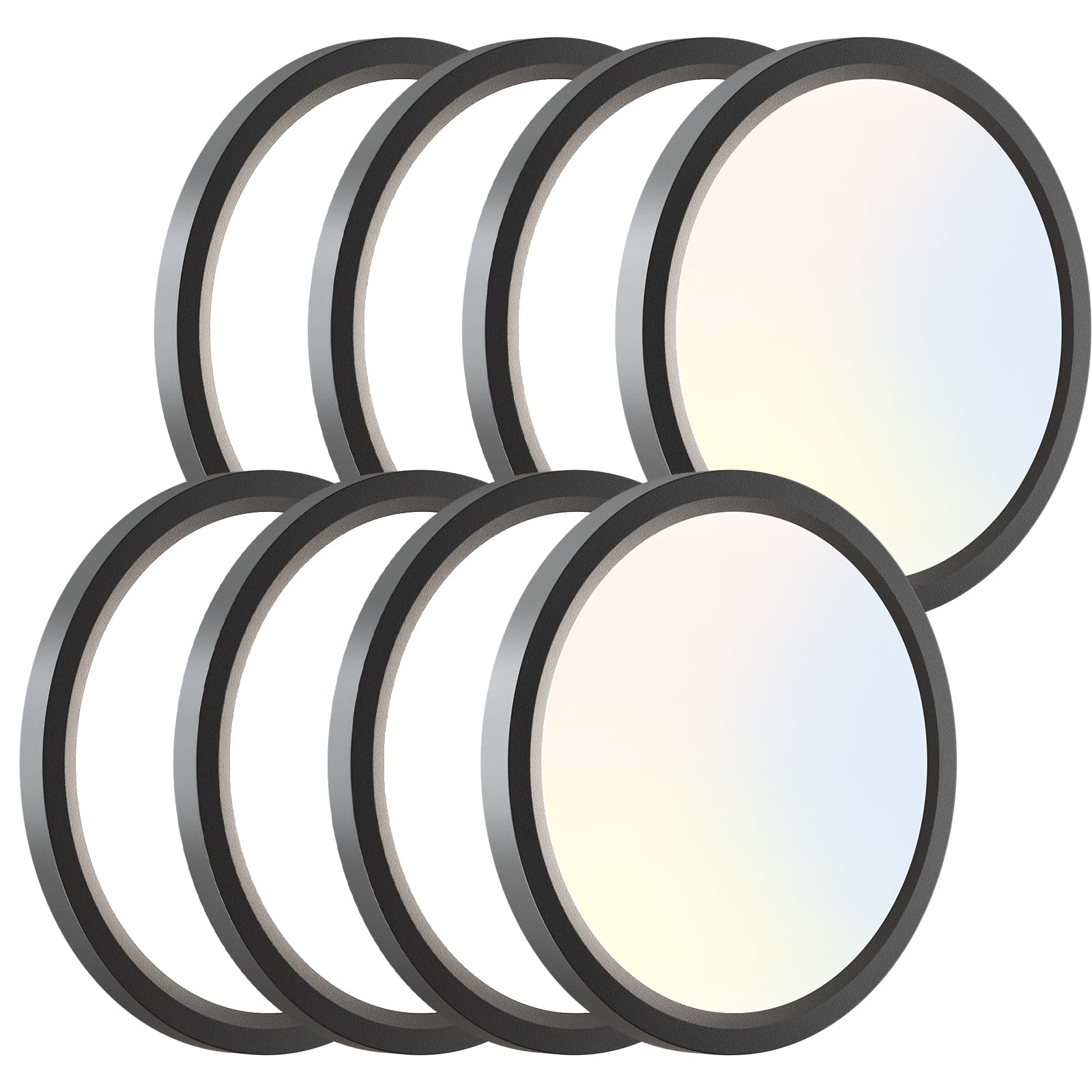 zemty 6-Pack 12-Inch LED Flush Mount Ceiling Lights, 24W 3200Lumens 5 CCT Adjustable (3000K-6500K), Round Flat Light Fixture for Bedroom Kitchen Bathroom Hallway (White)