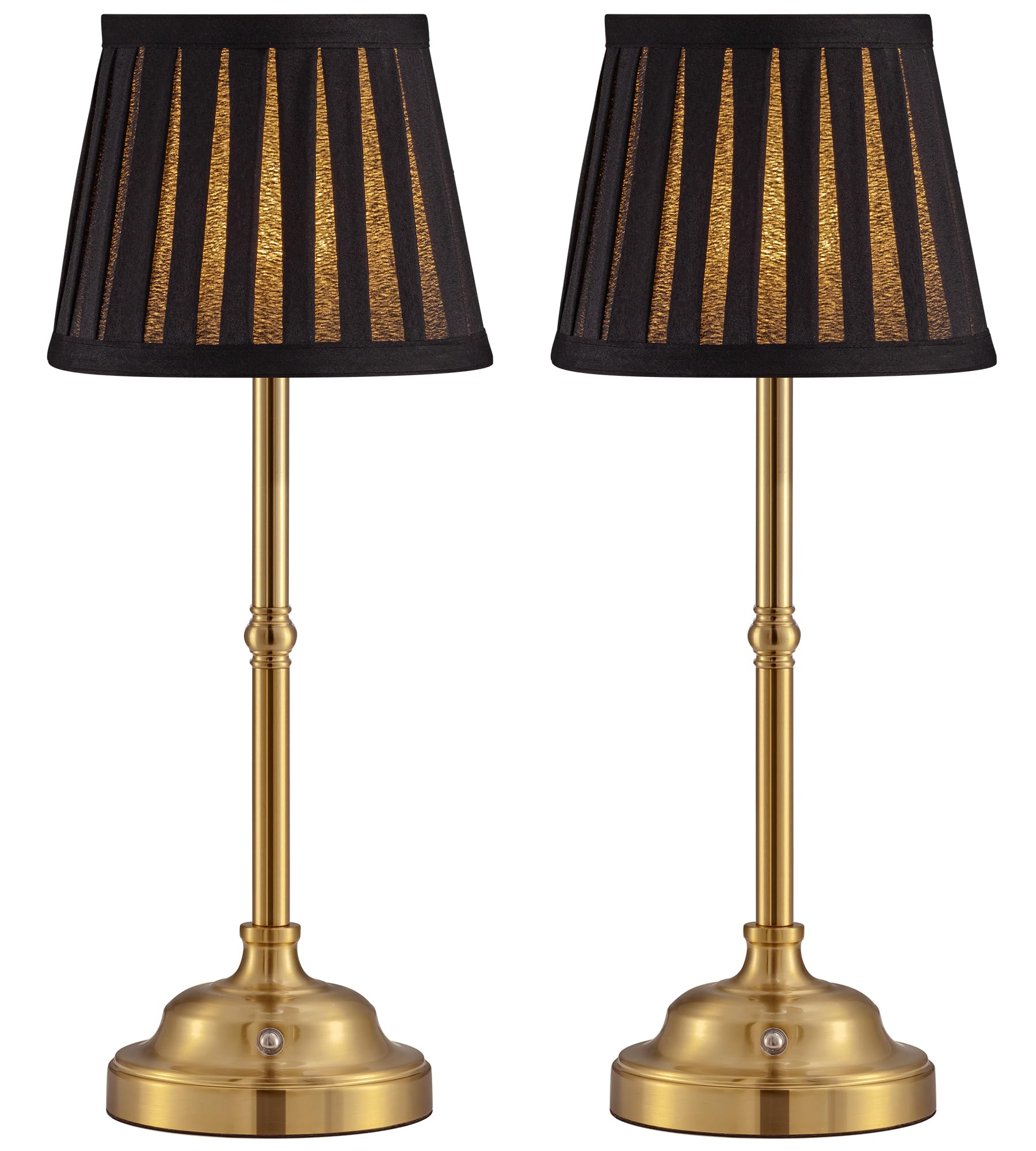 KDG Portables Cordless Table Lamp, Fabric Shade Desk Lamp, 4000mAh Rechargeable Battery Powered Lighting, Dimmable Light for Dining Room, Bedroom, Bedside, Bar, Night Light, Camping, Balcony (Gold)