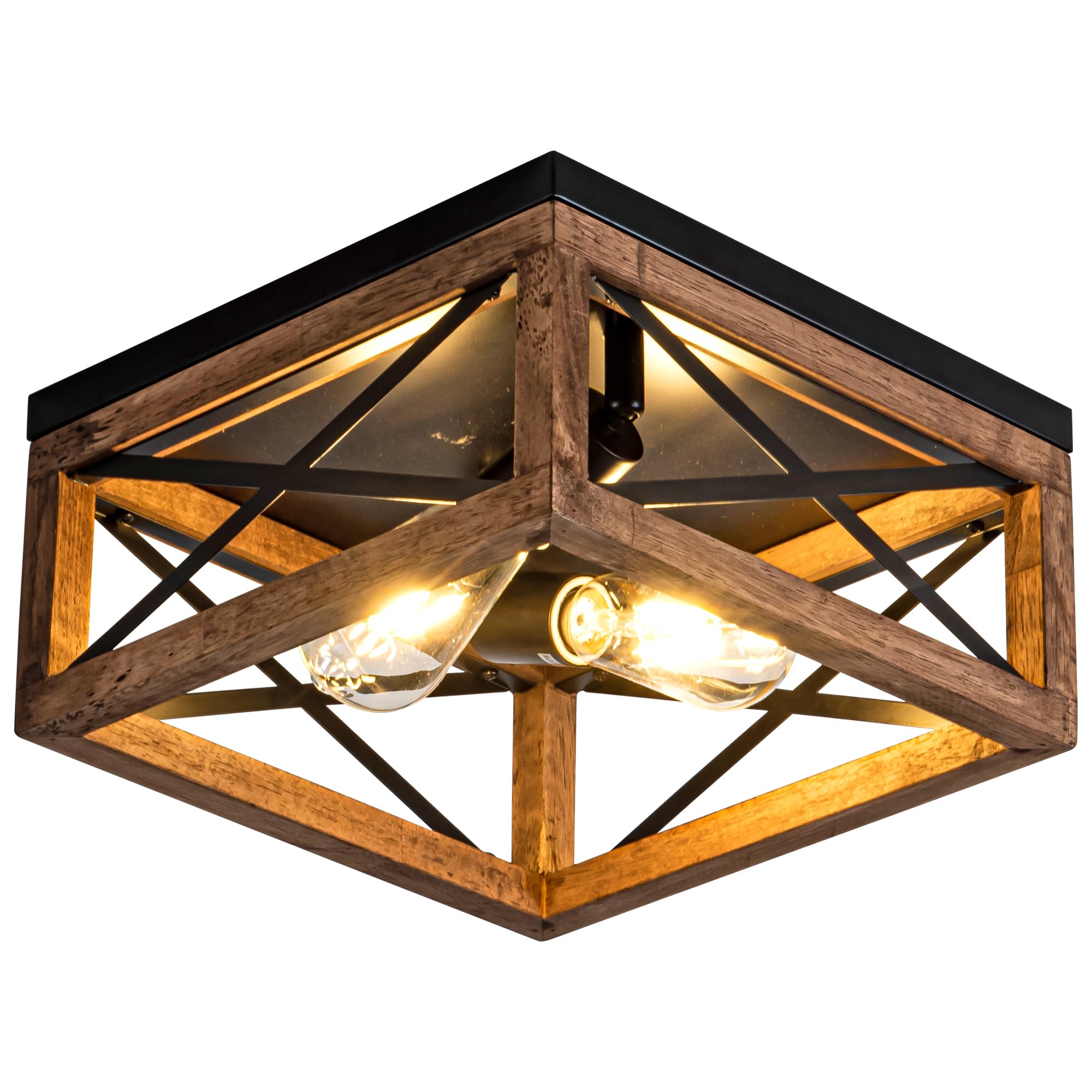 Rpzloila Crystal Ceiling Light Fixture, Modern Semi Flush Mount Ceiling Light,Crystal Chandelier for Kitchen Bedroom Bathroom Entryway Black (Bulb not Included)