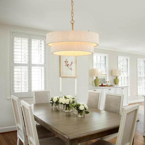 20”Hand Woven Rattan Chandelier Boho Pendant Light Adjustable Coastal Pendant Light for Kitchen Island Dining Living Room, White, UL Listed