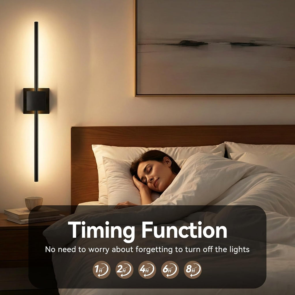 Battery Operated Wall Sconces Set of 2,  12000mAh Rotatable Picture Lights with Remote Control, Dimmable 3000-6500K LED Rechargeable Wall Lights for Living Room Bedroom Mirror, 28.3In