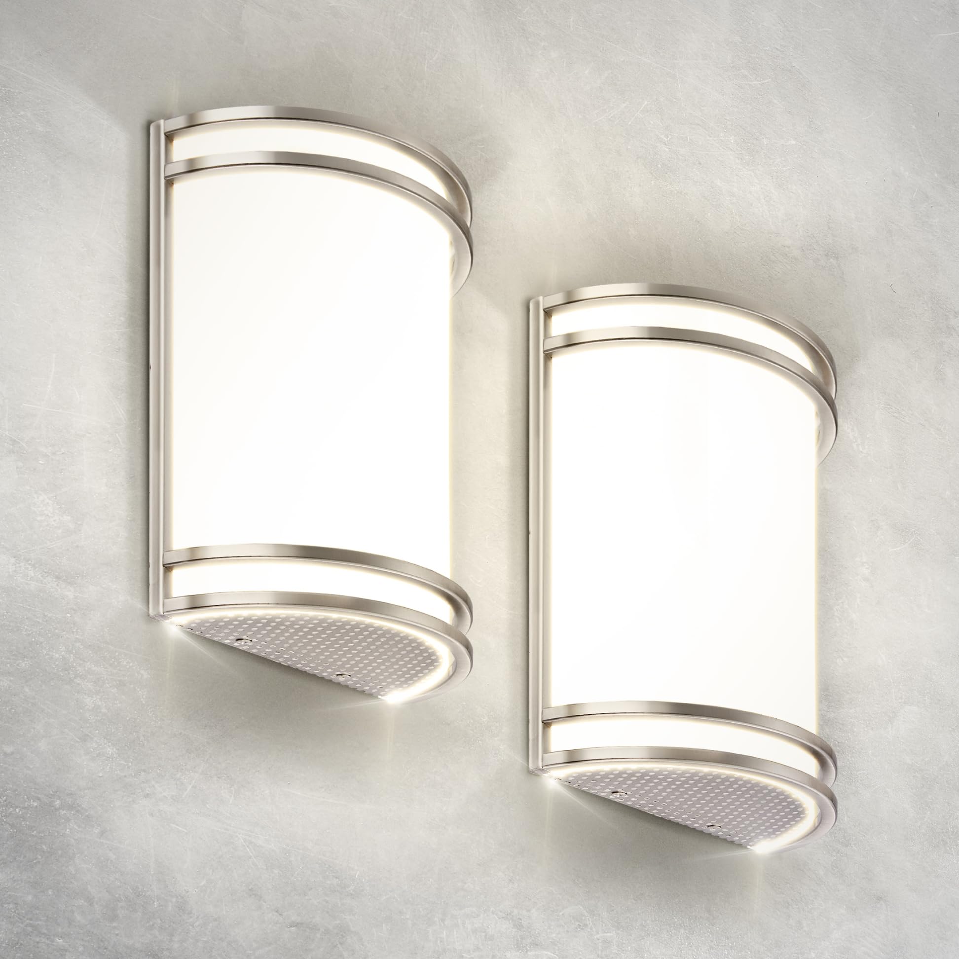 ASD LED Indoor Wall Mount Light Fixture - 10 Inch 15W Modern Interior Brushed Nickel Dimmable Wall Sconce Light - ETL 3000K 4000K 5000K Adjustable - Hallway, Bedroom LED Wall Lights