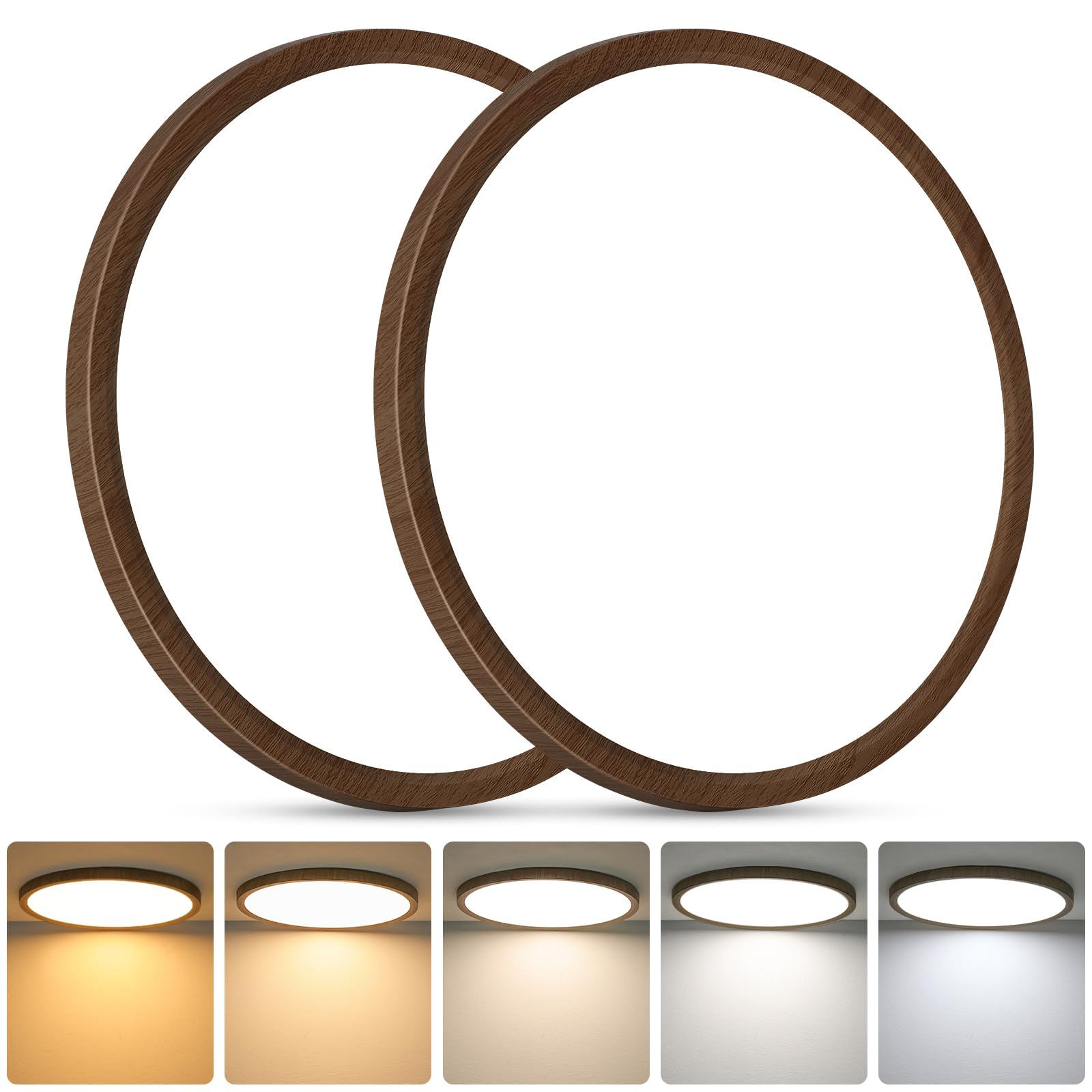 Brightever 4Pack LED Flush Mount Ceiling Light Fixture, 12 Inch 24W, Super Slim 0.67 Inch, 3200LM, Dimmable & 2700K-6500K 5 Color Selectable LED Ceiling Lights for Bedroom