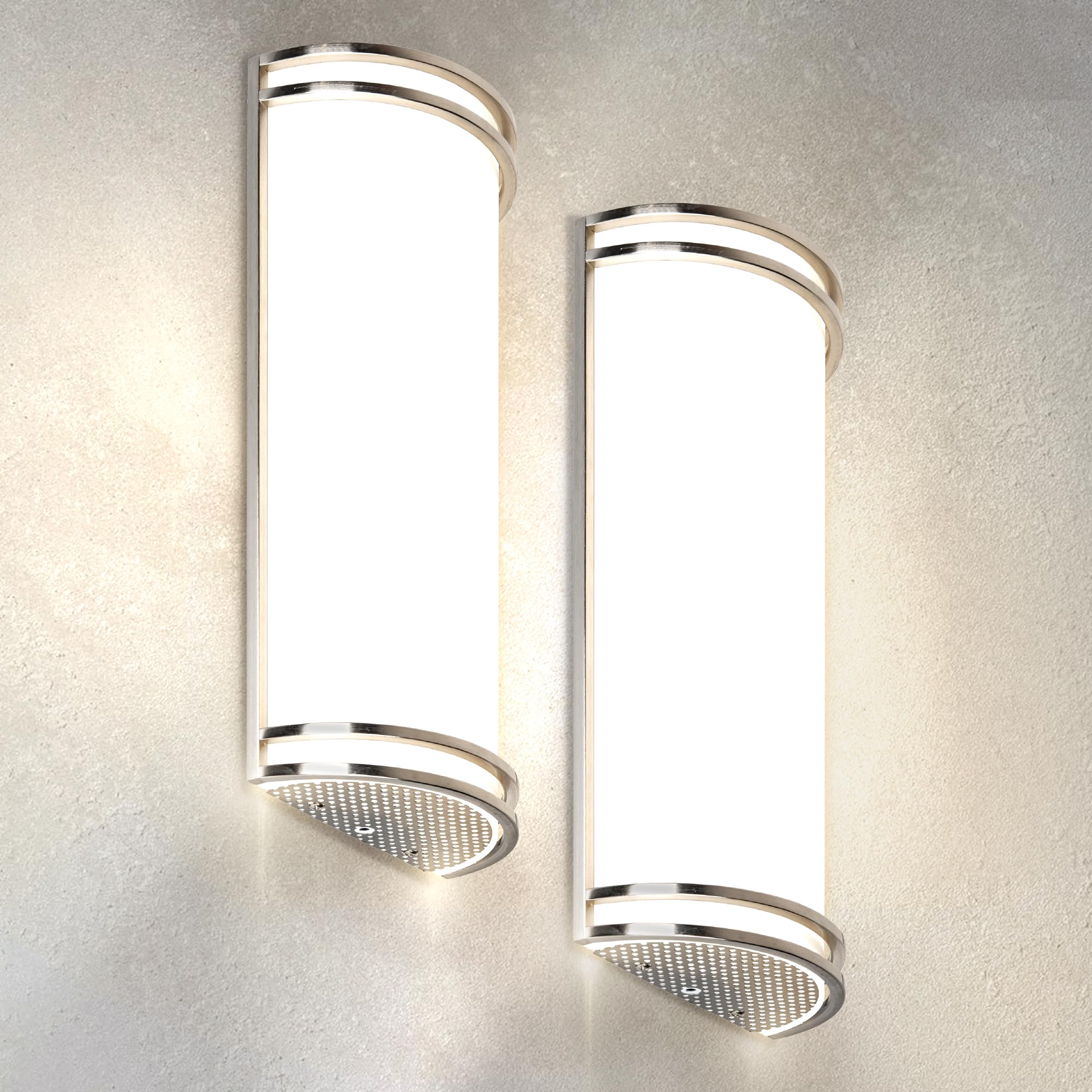 ASD LED Indoor Wall Mount Light Fixture - 10 Inch 15W Modern Interior Brushed Nickel Dimmable Wall Sconce Light - ETL 3000K 4000K 5000K Adjustable - Hallway, Bedroom LED Wall Lights