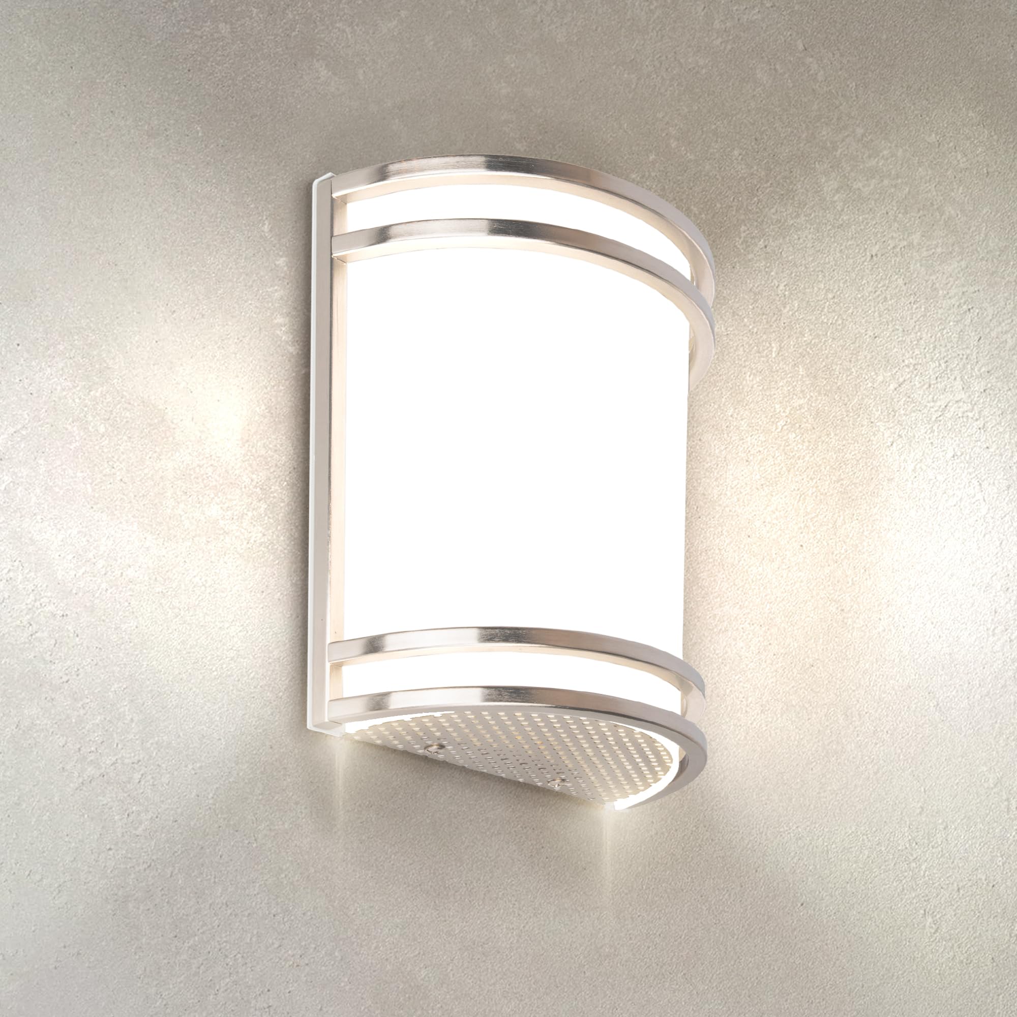 ASD LED Indoor Wall Mount Light Fixture - 10 Inch 15W Modern Interior Brushed Nickel Dimmable Wall Sconce Light - ETL 3000K 4000K 5000K Adjustable - Hallway, Bedroom LED Wall Lights