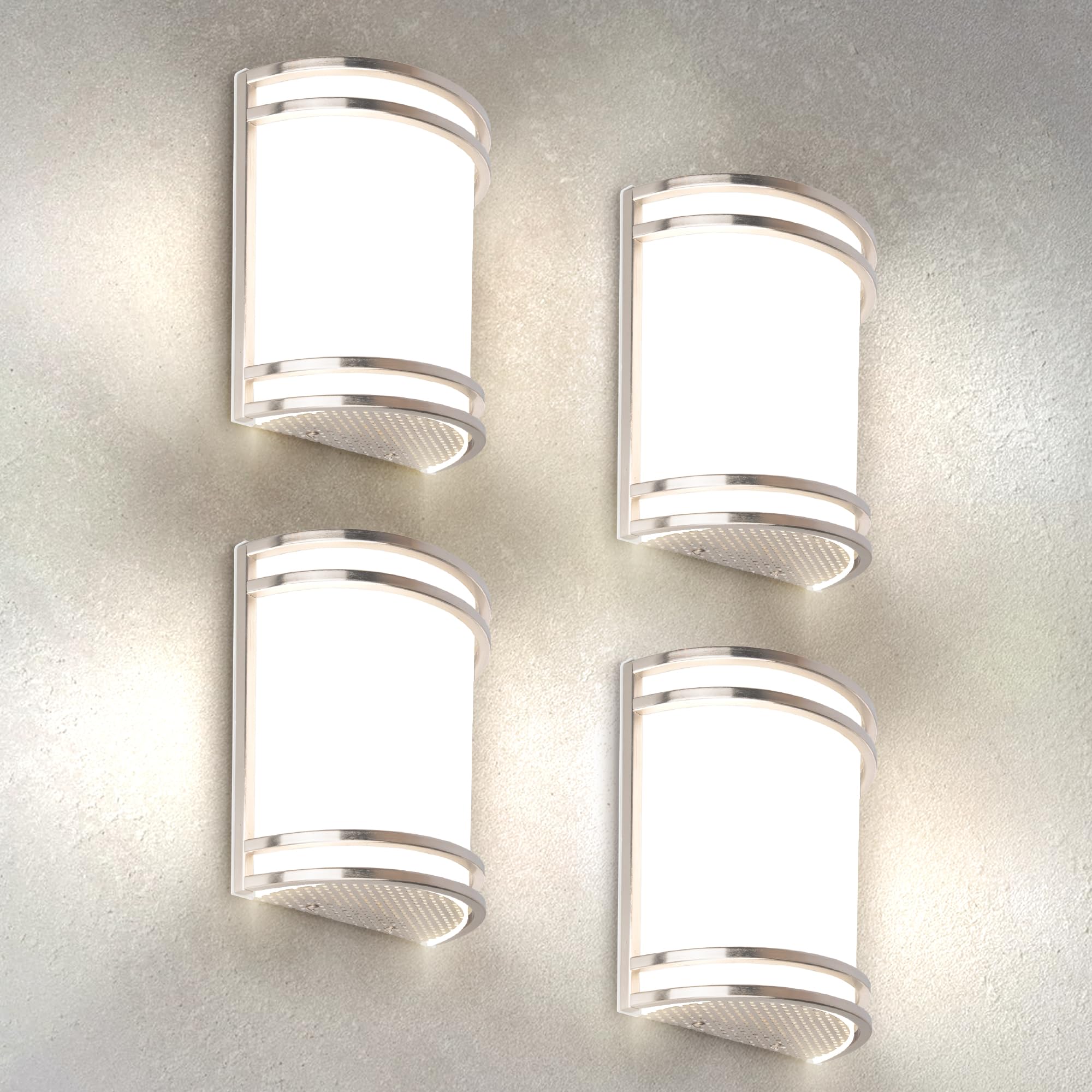 ASD LED Indoor Wall Mount Light Fixture - 10 Inch 15W Modern Interior Brushed Nickel Dimmable Wall Sconce Light - ETL 3000K 4000K 5000K Adjustable - Hallway, Bedroom LED Wall Lights