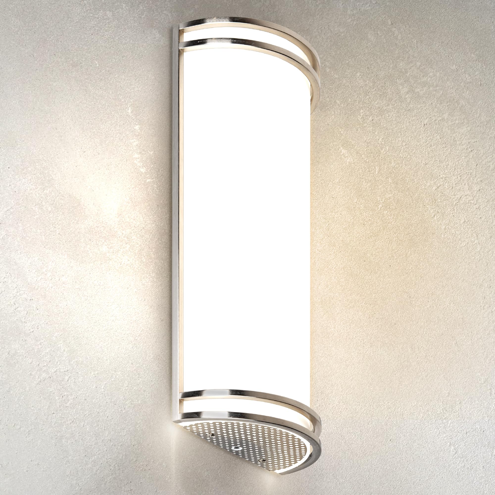ASD LED Indoor Wall Mount Light Fixture - 10 Inch 15W Modern Interior Brushed Nickel Dimmable Wall Sconce Light - ETL 3000K 4000K 5000K Adjustable - Hallway, Bedroom LED Wall Lights