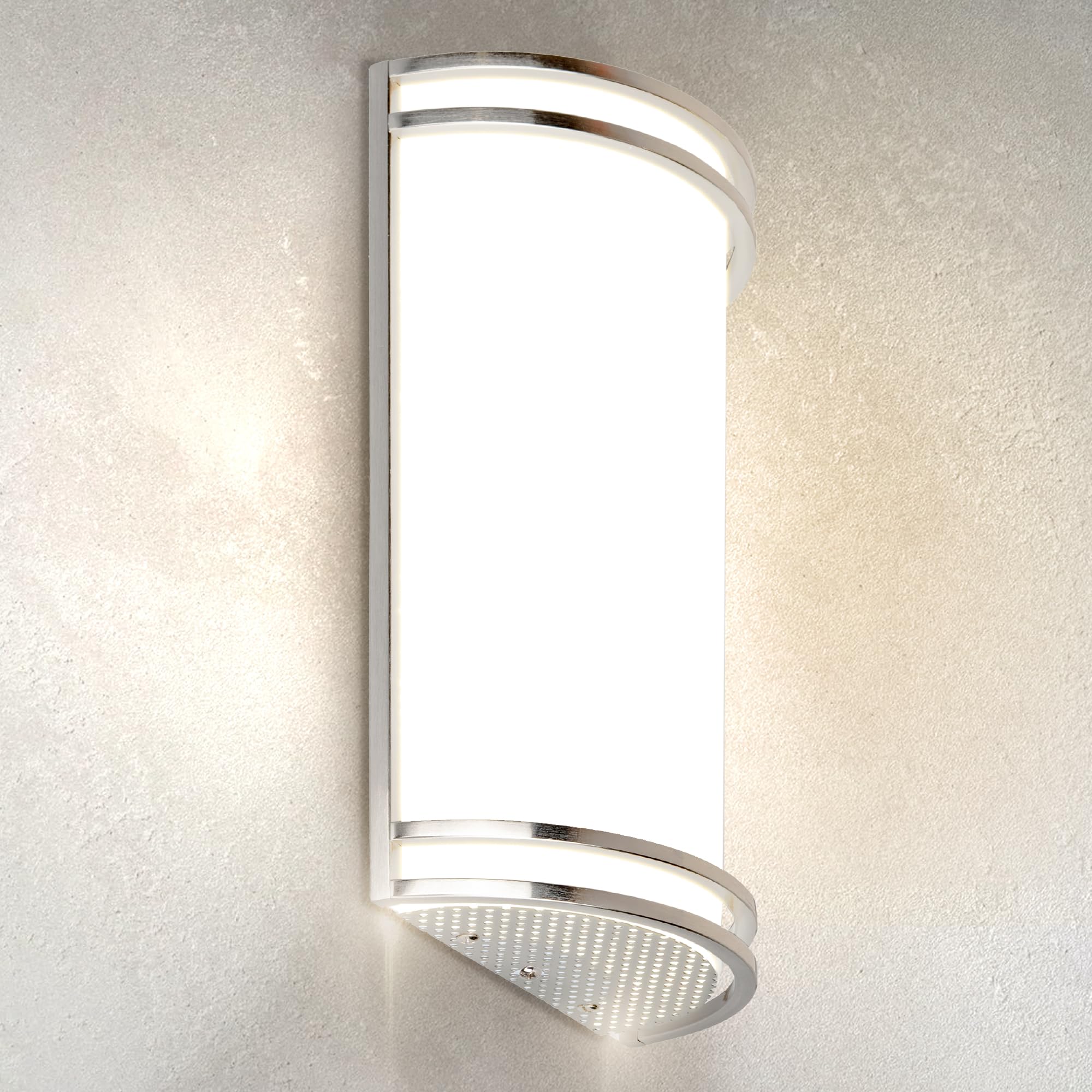ASD LED Indoor Wall Mount Light Fixture - 10 Inch 15W Modern Interior Brushed Nickel Dimmable Wall Sconce Light - ETL 3000K 4000K 5000K Adjustable - Hallway, Bedroom LED Wall Lights