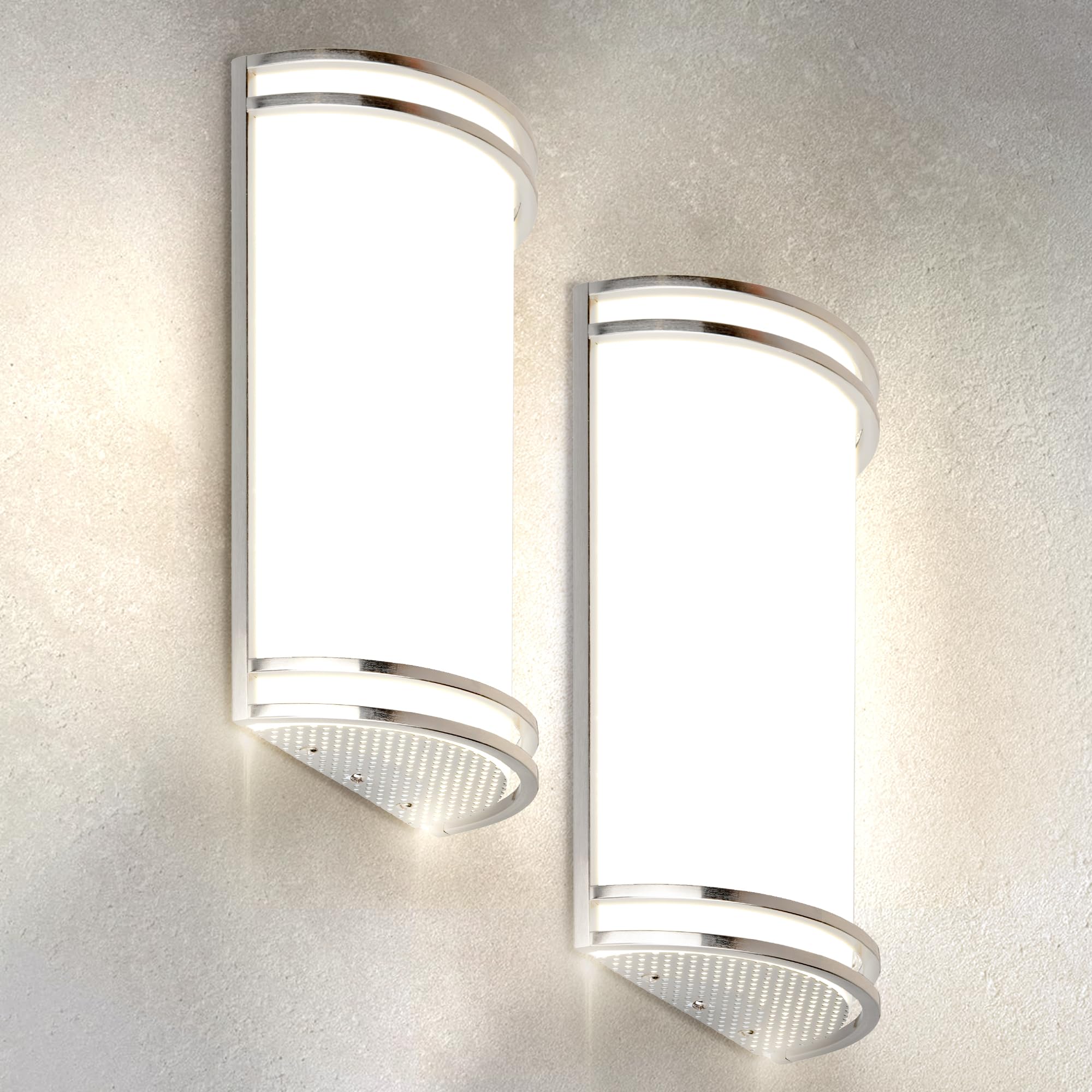 ASD LED Indoor Wall Mount Light Fixture - 10 Inch 15W Modern Interior Brushed Nickel Dimmable Wall Sconce Light - ETL 3000K 4000K 5000K Adjustable - Hallway, Bedroom LED Wall Lights